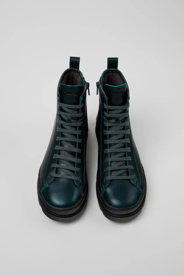 Boots Women Camper Brutus Green Leather Boots Boots Women Camper Brutus Green Leather Boots