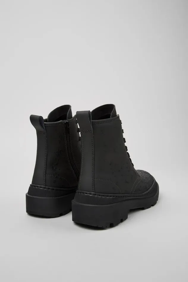Boots Women Camper Brutus Trek MICHELIN Gray And Black Leather Boots