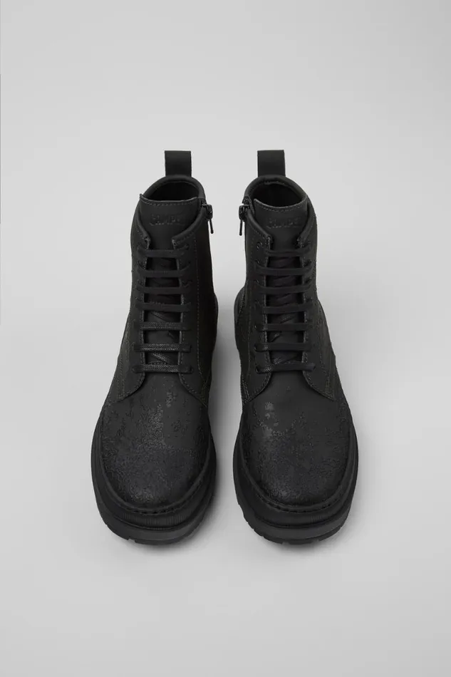 Boots Women Camper Brutus Trek MICHELIN Gray And Black Leather Boots