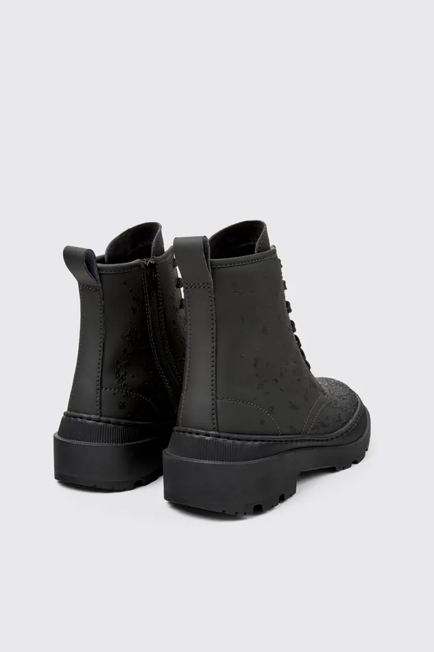 Boots Women Camper Brutus Trek MICHELIN Gray And Black Leather Boots