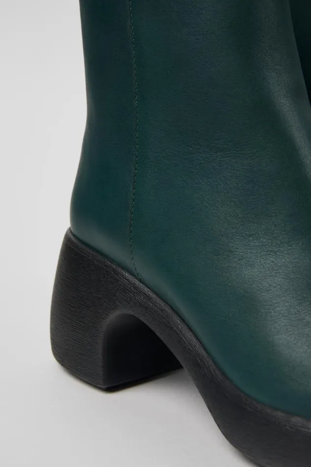 Boots Women Camper Thelma Green Leather Boots
