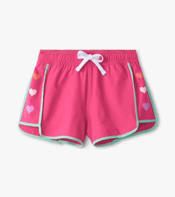 Bottoms Girls Hatley Girls Pink Quick Dry Shorts