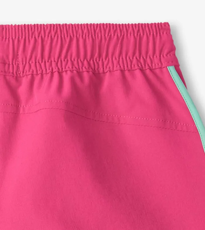 Bottoms Girls Hatley Girls Pink Quick Dry Shorts