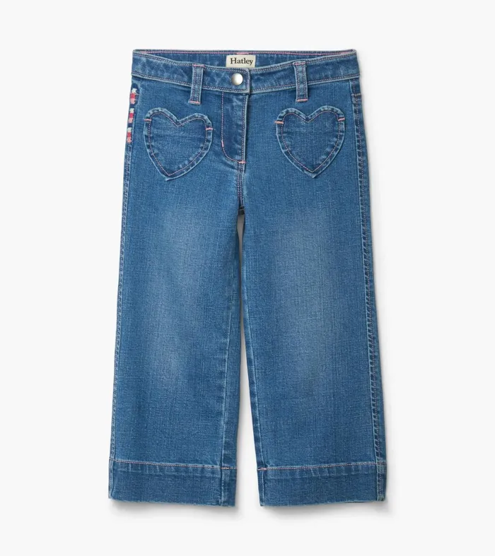 Bottoms Girls Hatley Girls Stretch Denim Wide Leg Pants