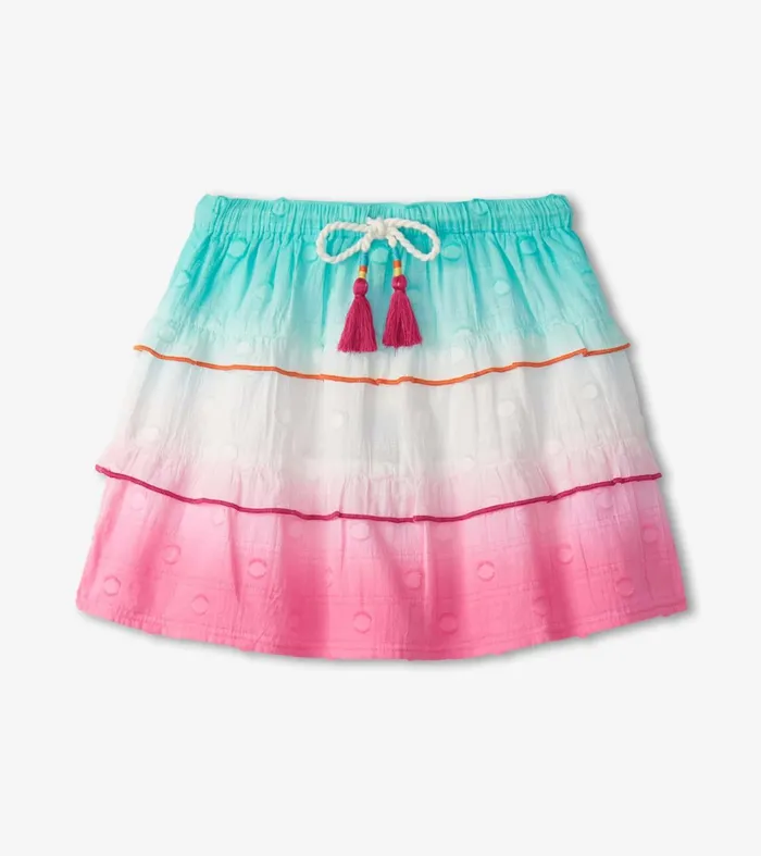 Bottoms Girls Hatley Girls Summer Waves Tiered Skirt