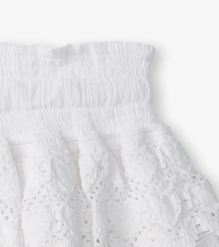 Bottoms Girls Hatley Girls White Hearts Floaty Skort