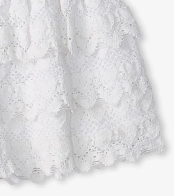 Bottoms Girls Hatley Girls White Hearts Floaty Skort