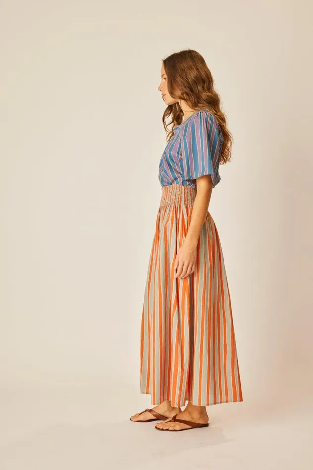 Bottoms Shop Natalie Martin BELLA SKIRT Batik Stripe Sage