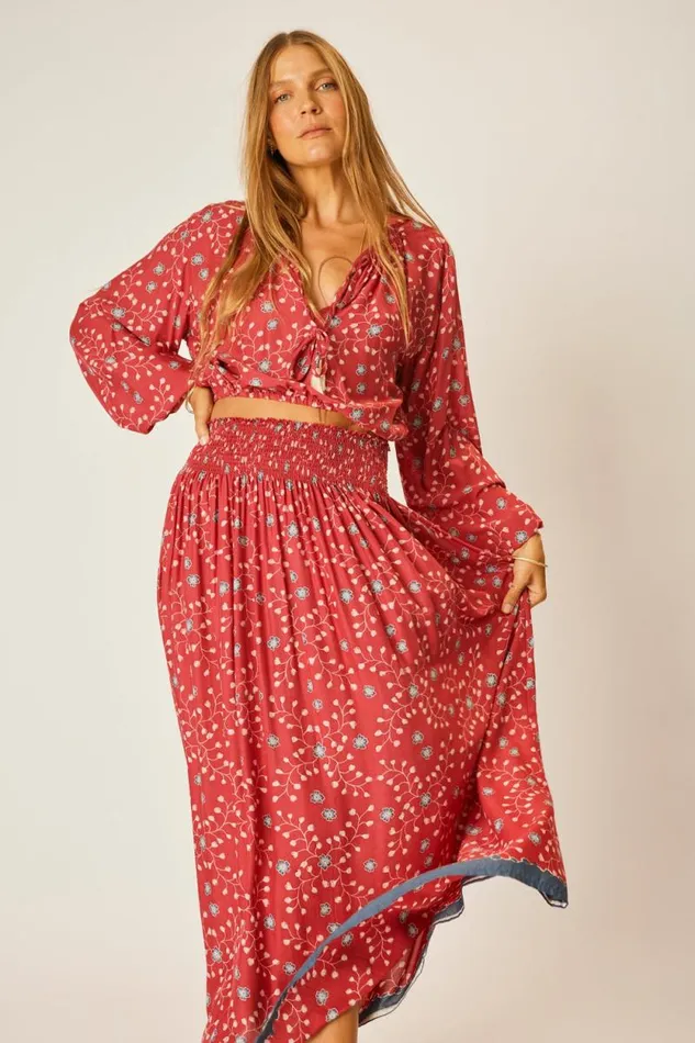 Bottoms Shop Natalie Martin BELLA SKIRT Pinwheel Barn Red