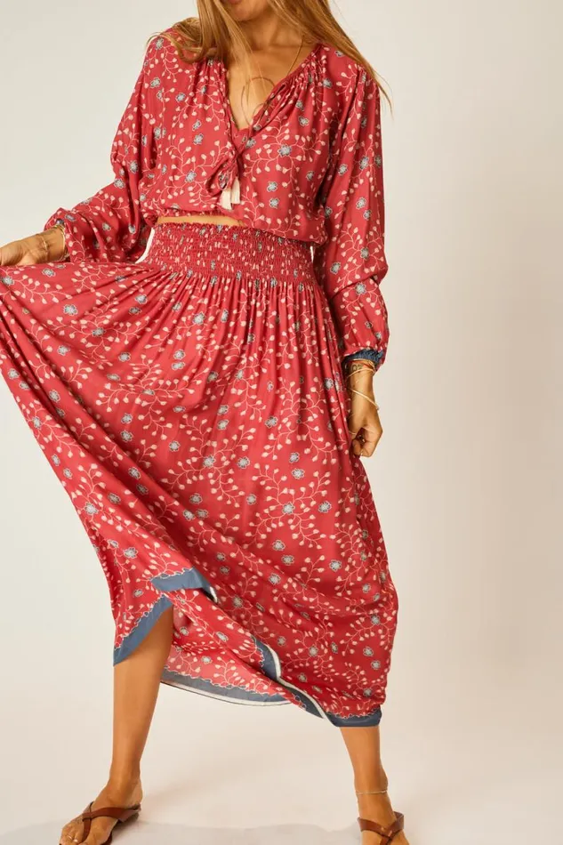 Bottoms Shop Natalie Martin BELLA SKIRT Pinwheel Barn Red