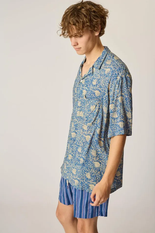 Bottoms Shop Natalie Martin KEV SHORT MEN039S Batik Stripe Navy