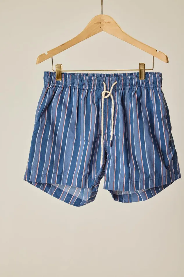 Bottoms Shop Natalie Martin KEV SHORT MEN039S Batik Stripe Navy