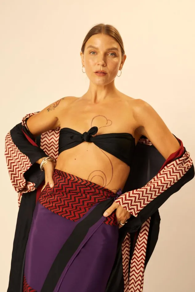 Bottoms Shop Natalie Martin SARONGSCARF Block Zigzag Aubergine