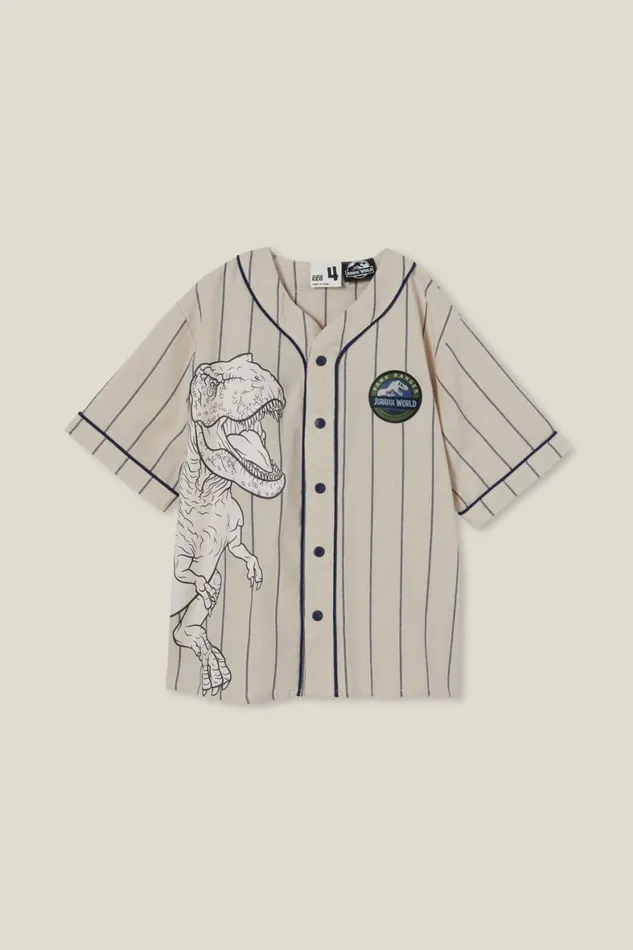 Boys 214 Shirts Cotton On License Baseball Short Sleeve Shirt Lcn Uni Rainy Day Stripejurassic Park Boys 214 Shirts Cotton On License Baseball Short Sleeve Shirt Lcn Uni Rainy Day Stripejurassic Park