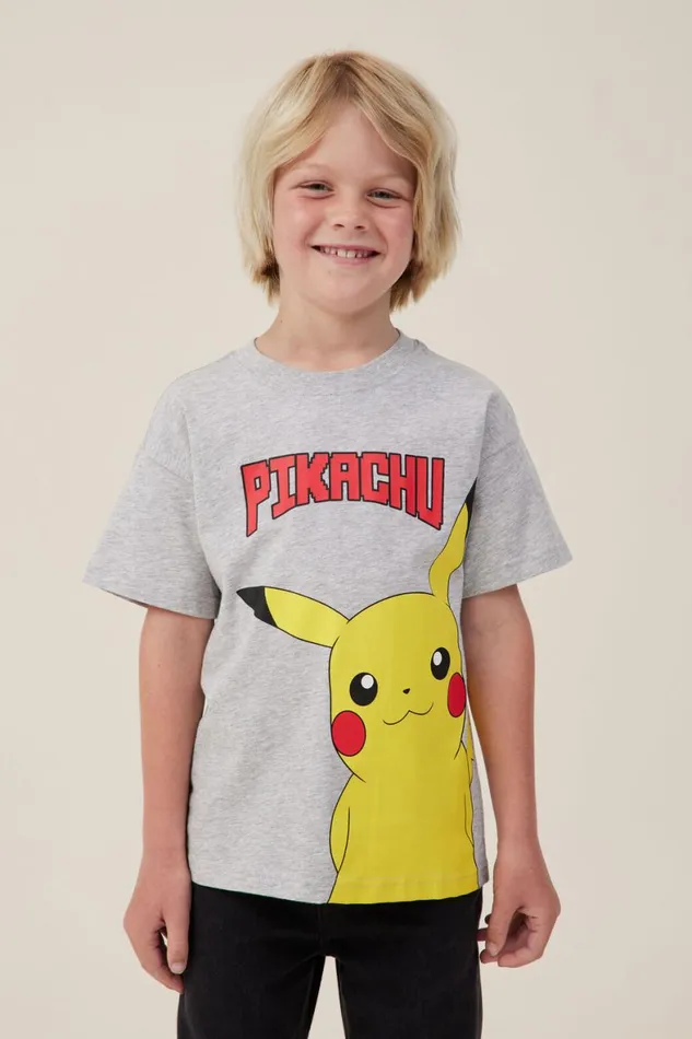 Boys 214 Tops and TShirts Cotton On License Drop Shoulder Short Sleeve Tee Lcn Pok Fog Grey Marlepikachu Close Up Boys 214 Tops and TShirts Cotton On License Drop Shoulder Short Sleeve Tee Lcn Pok Fog Grey Marlepikachu Close Up