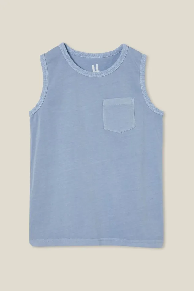 Boys 214 Tops and TShirts Cotton On The Essential Tank Dusk Blue Wash