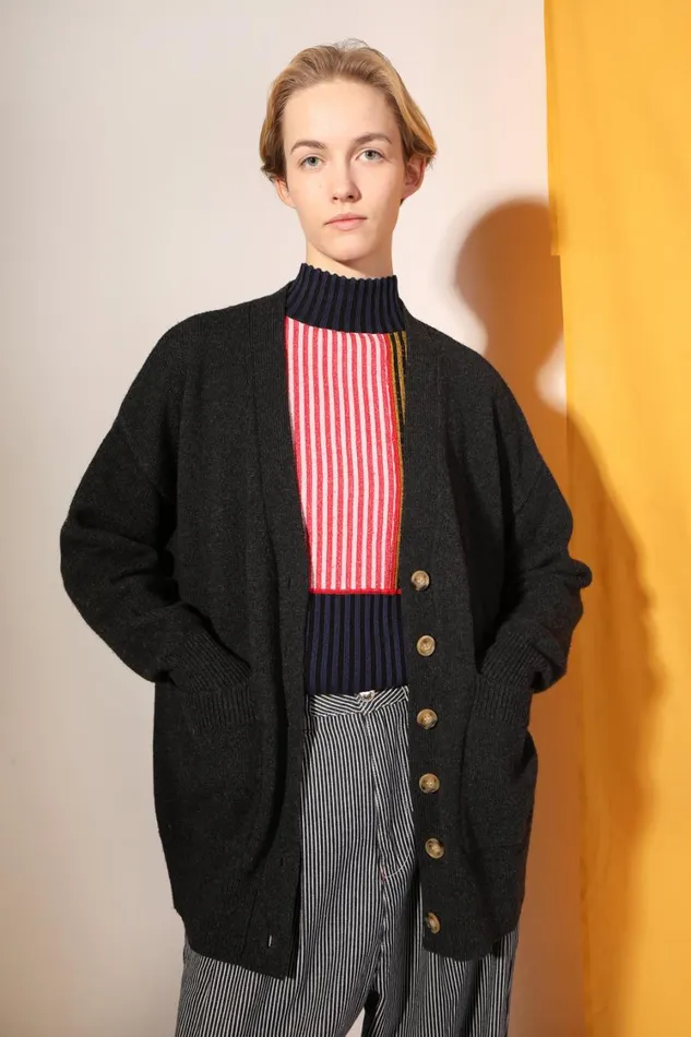 Bramley Cardigan Ash Womens LF Markey Knitwear