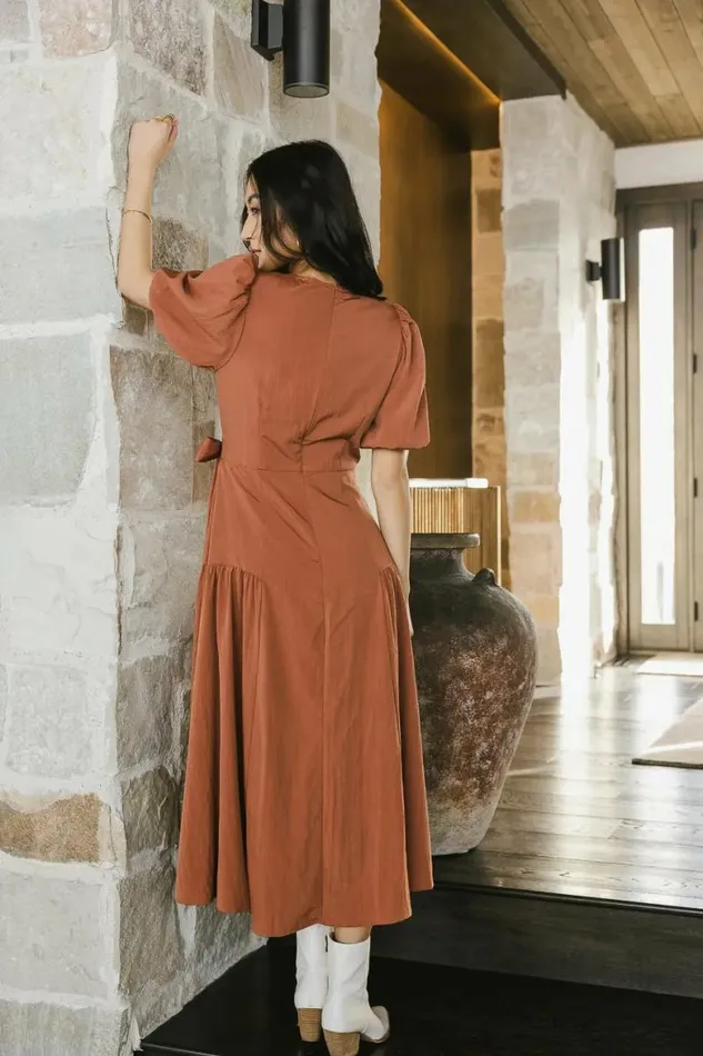 Brielle Midi Dress In Rust Rust Women Bohme Dresses