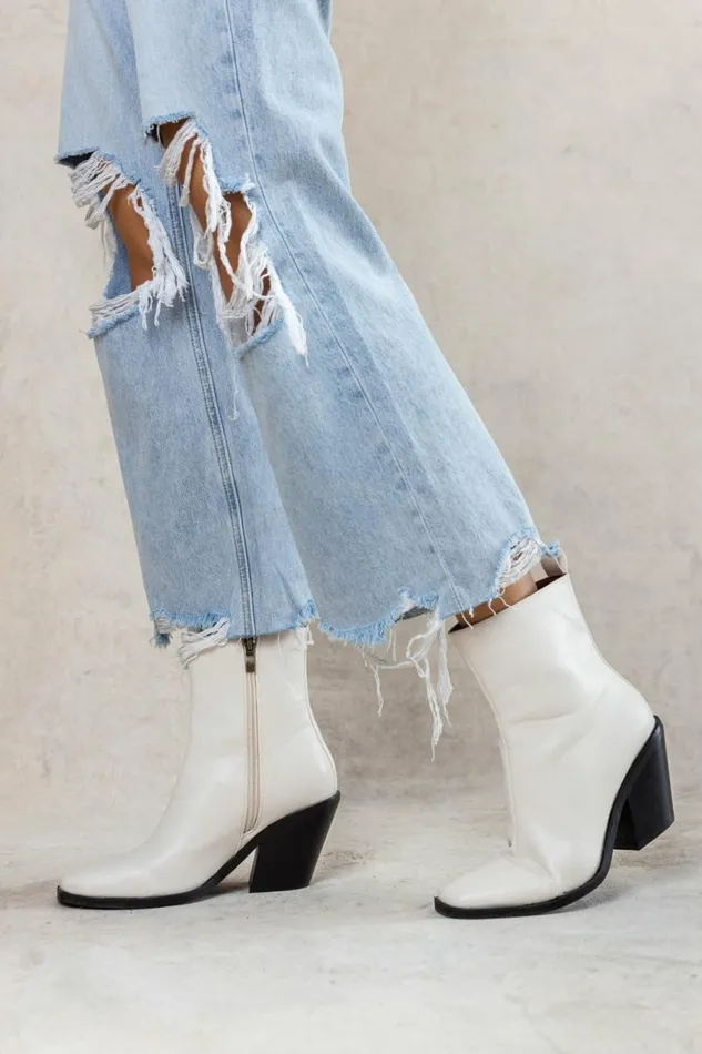 Bronda Heeled Boots In Ivory 8211 FINAL SALE Ivory Women Bohme Shoes