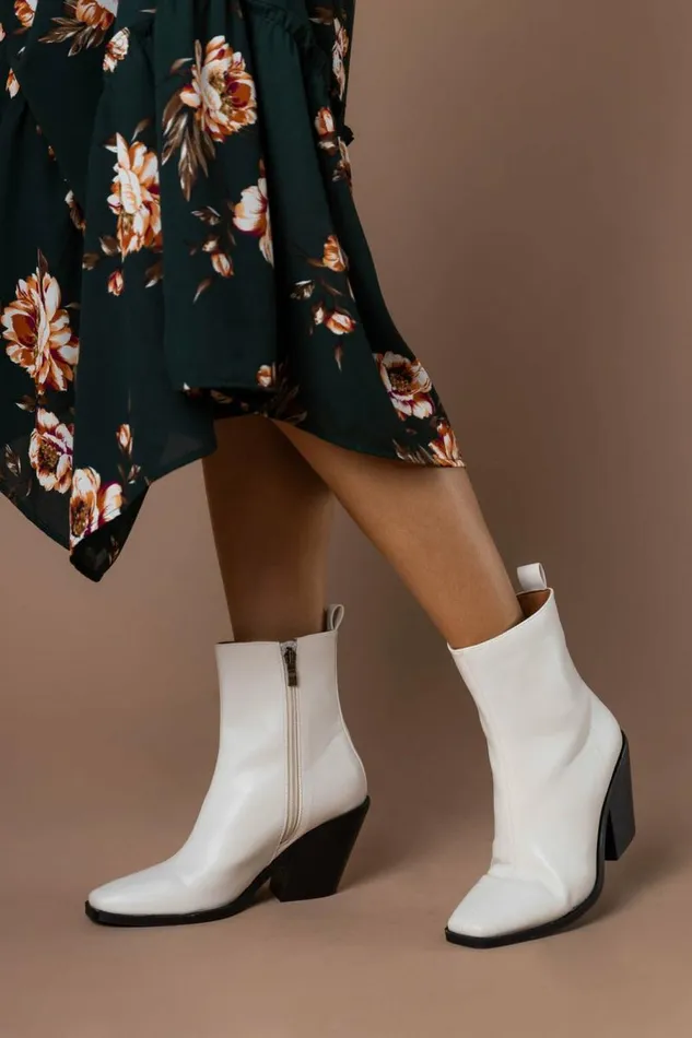 Bronda Heeled Boots In Ivory 8211 FINAL SALE Ivory Women Bohme Shoes