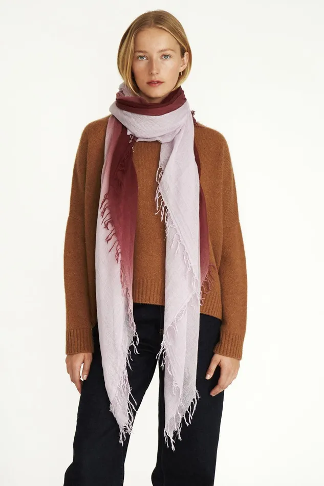 Cashmere And Silk Scarf Chocolate Truffle Dip Dyed Women Chan Luu Scarves