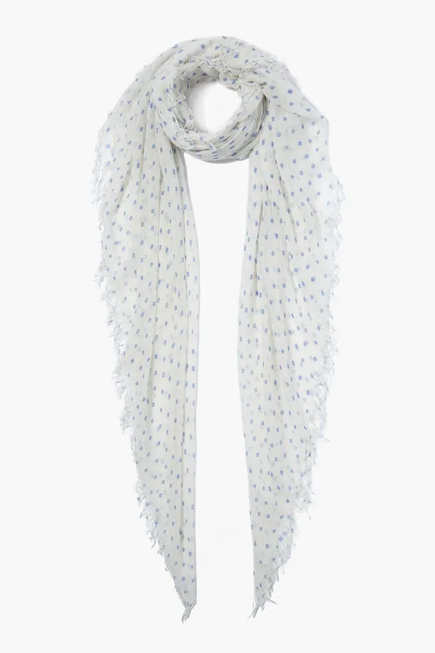 Cashmere And Silk Scarf Wedgewood Dot Women Chan Luu Scarves