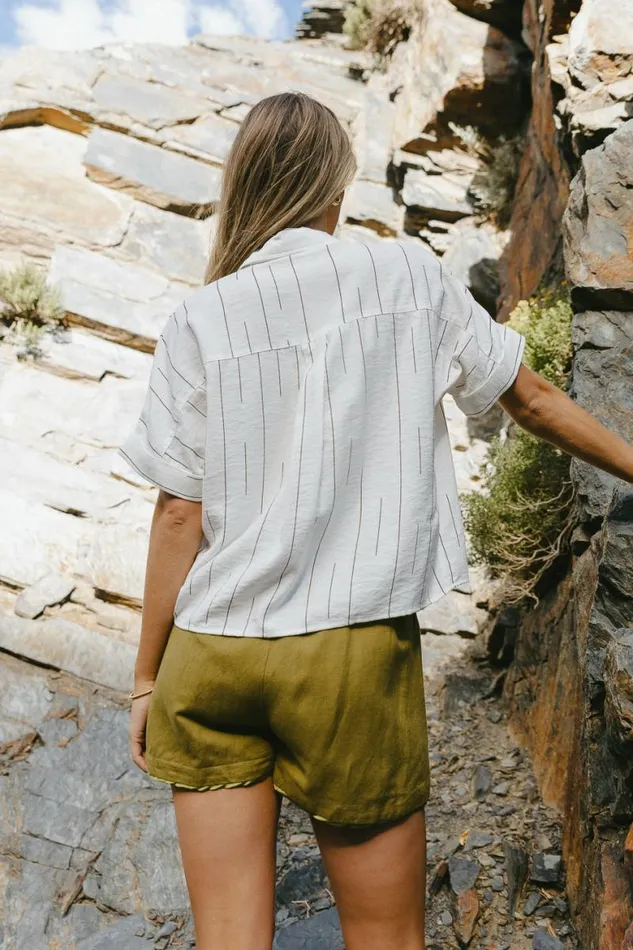 Cassia Button Up In White 8211 FINAL SALE White Women Bohme Tops