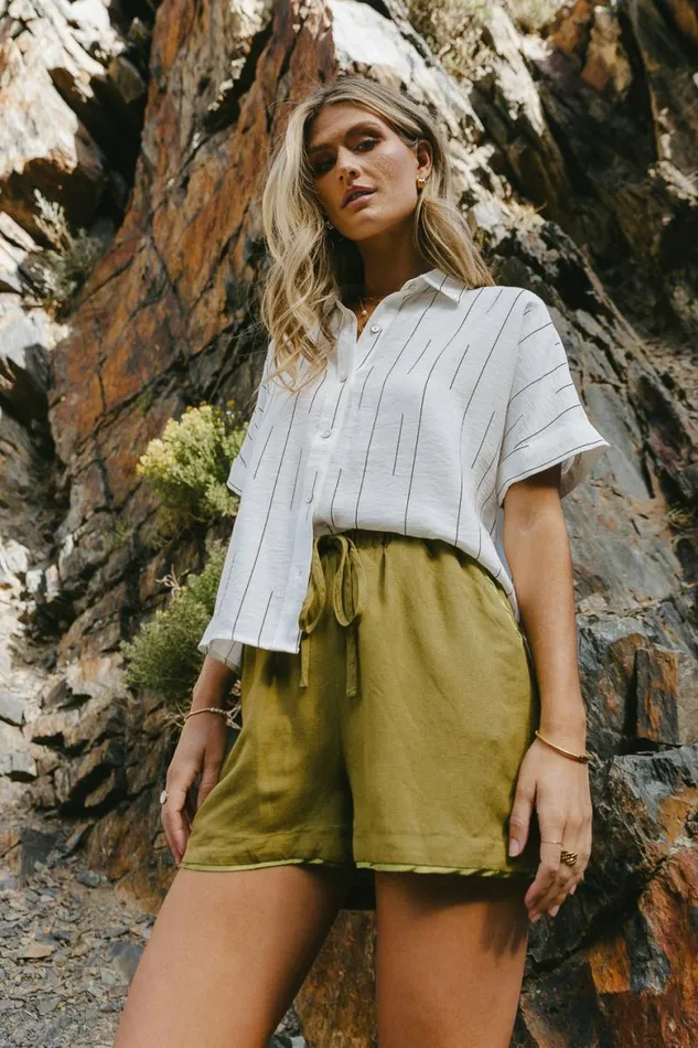 Cassia Button Up In White 8211 FINAL SALE White Women Bohme Tops