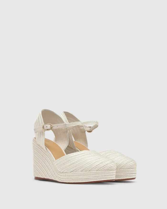 Castaer Carolyn142 Blanco Women Wedges