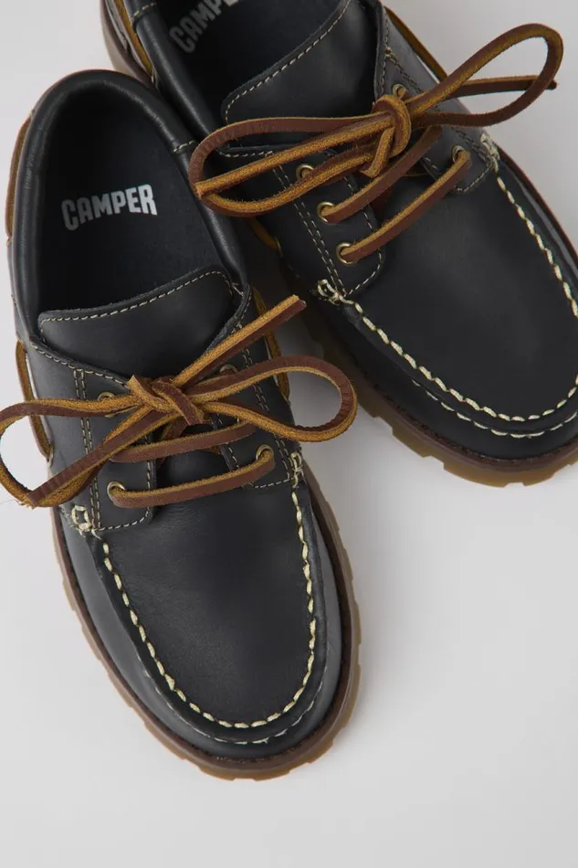 Casual Shoes Kids Camper Compas Dark Blue Leather Shoes