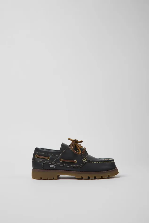 Casual Shoes Kids Camper Compas Dark Blue Leather Shoes Casual Shoes Kids Camper Compas Dark Blue Leather Shoes