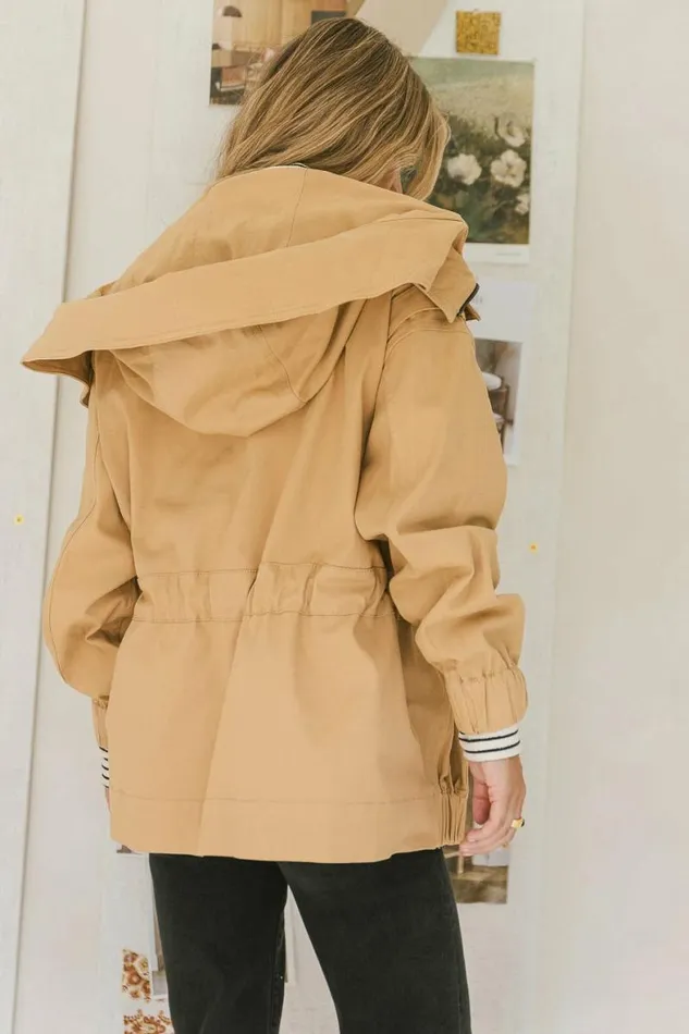 Catherine Hooded Jacket Khaki Women Bohme Outerwear