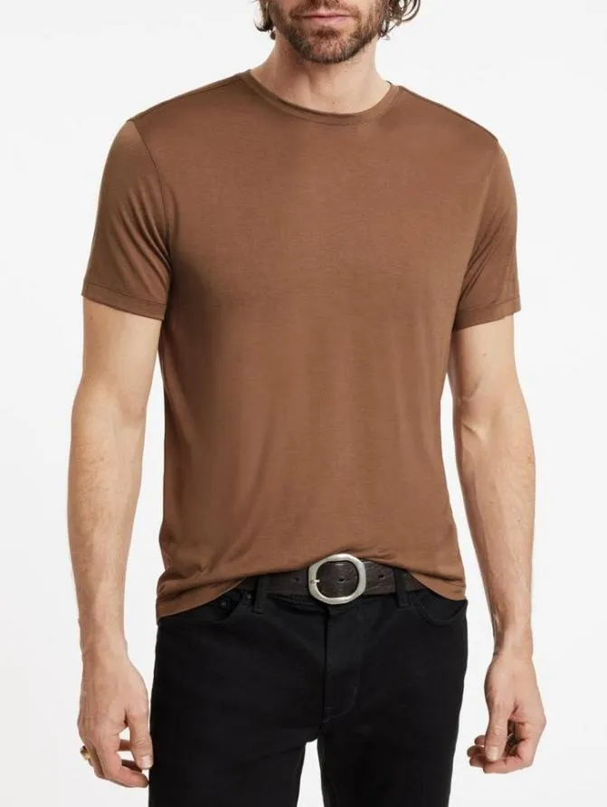 CHARLES CREWNECK Brown Clothing John Varvatos TShirts