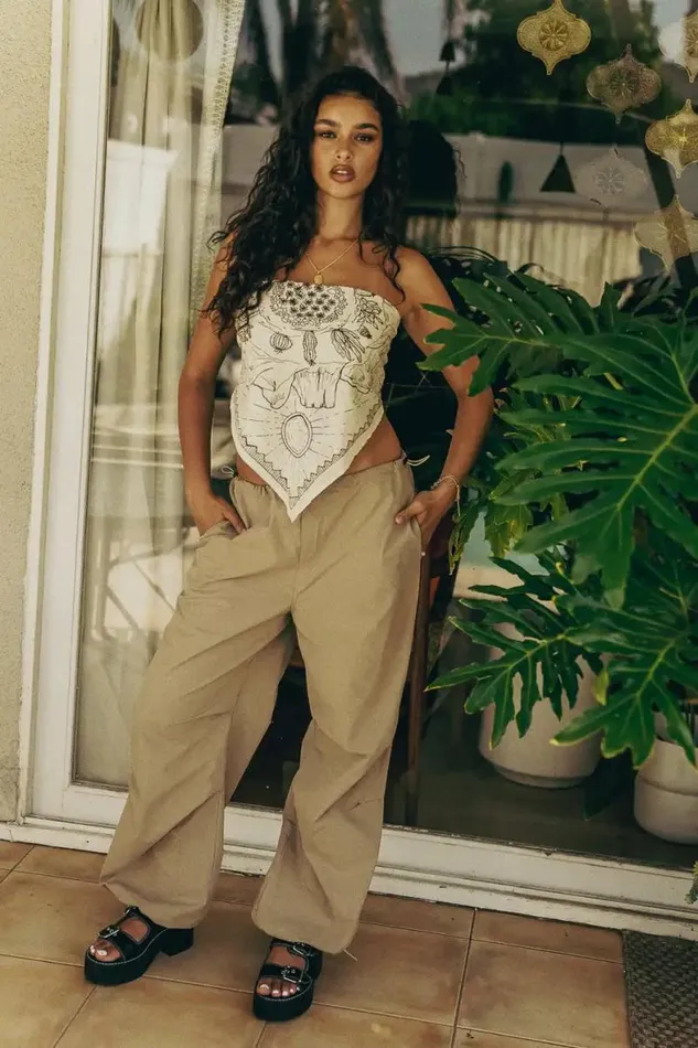Charlie Parachute Pants In Khaki Khaki Women Bohme Pants