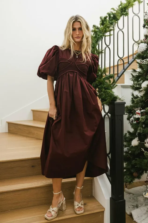 Claire Maxi Dress In Burgundy Burgundy Women Bohme Dresses
