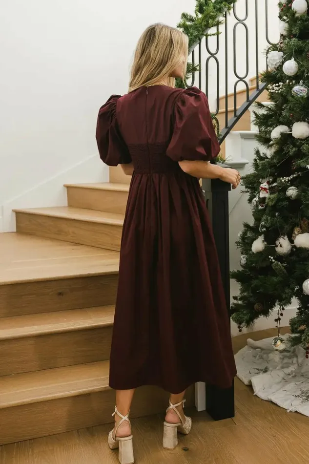 Claire Maxi Dress In Burgundy Burgundy Women Bohme Dresses
