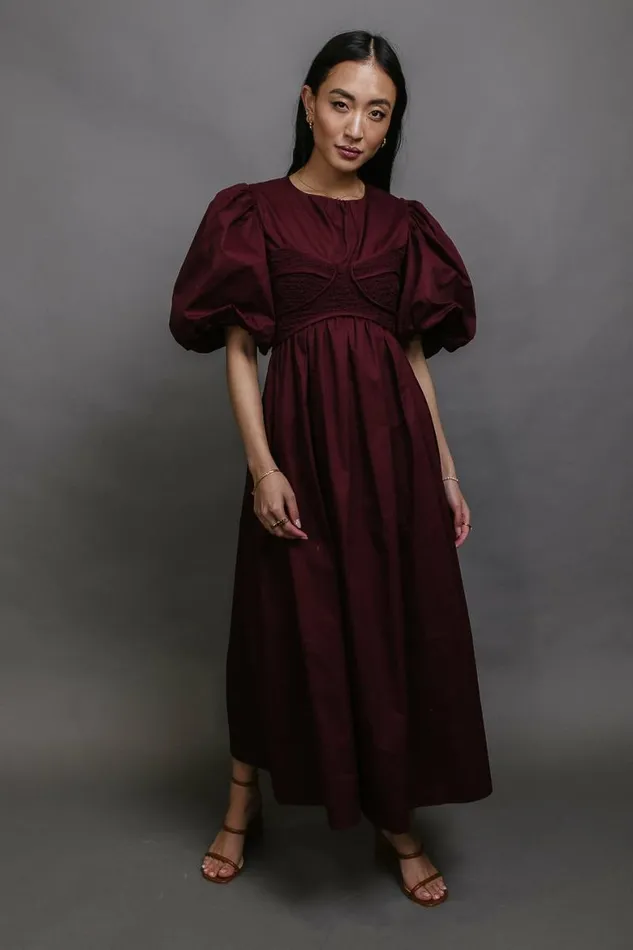 Claire Maxi Dress In Burgundy Burgundy Women Bohme Dresses