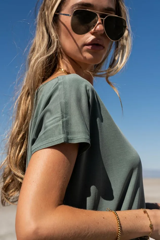 Claire TShirt Dress In Sage Sage Women Bohme Dresses
