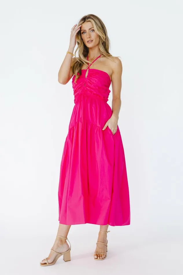 Clara Midi Dress Fuchsia Women Bohme Dresses