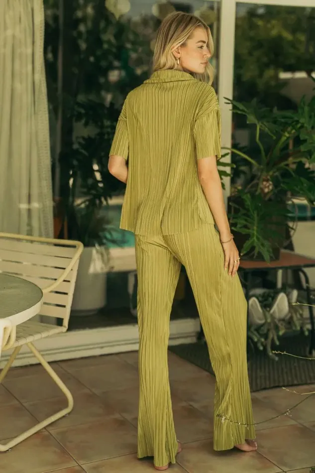 Clara Ribbed Top In Green Green Women Bohme Sets