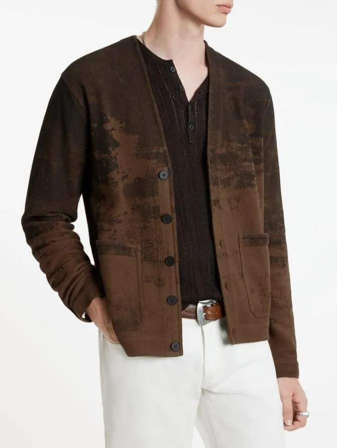 CLAYTON CARDIGAN Brown Clothing John Varvatos Sweaters