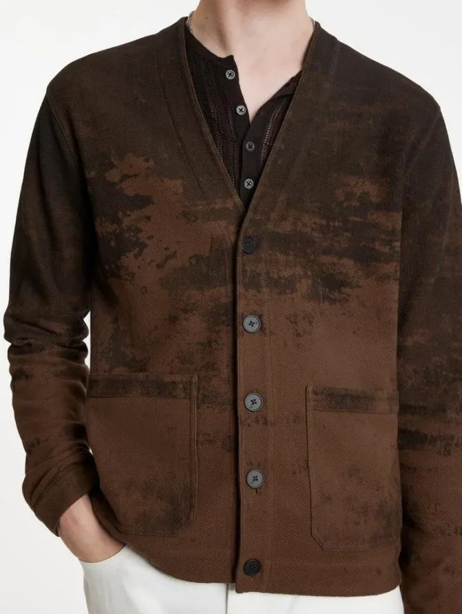 CLAYTON CARDIGAN Brown Clothing John Varvatos Sweaters