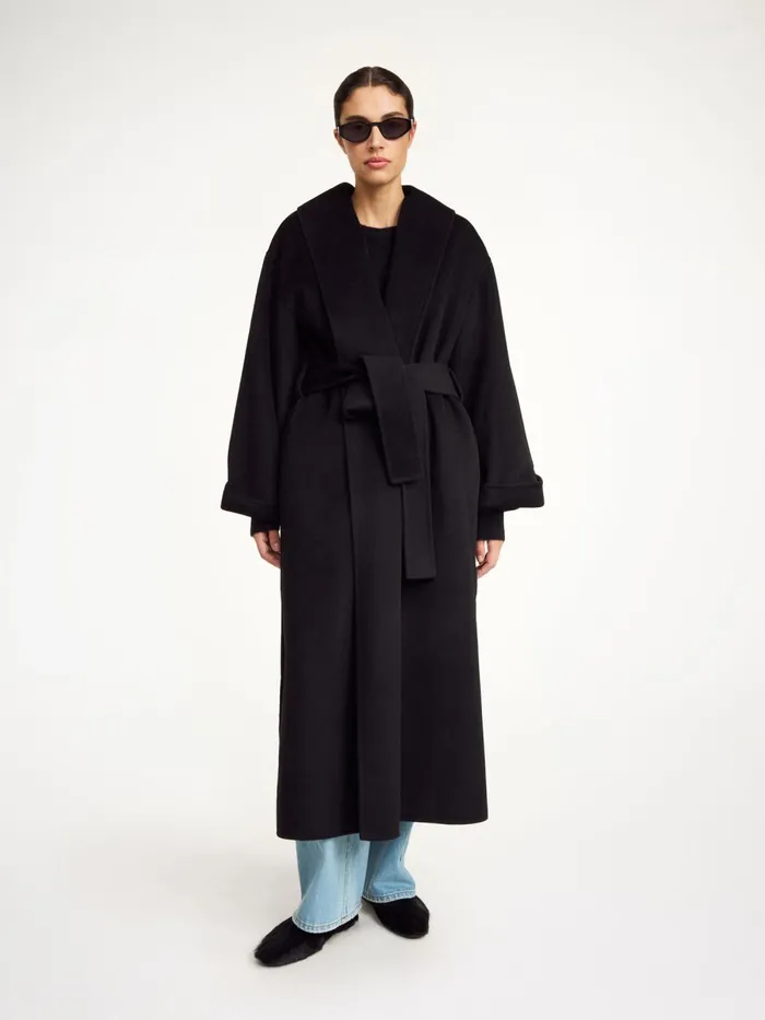 Coats and Jackets Women By Malene Birger Trullem Wool Coat Black
