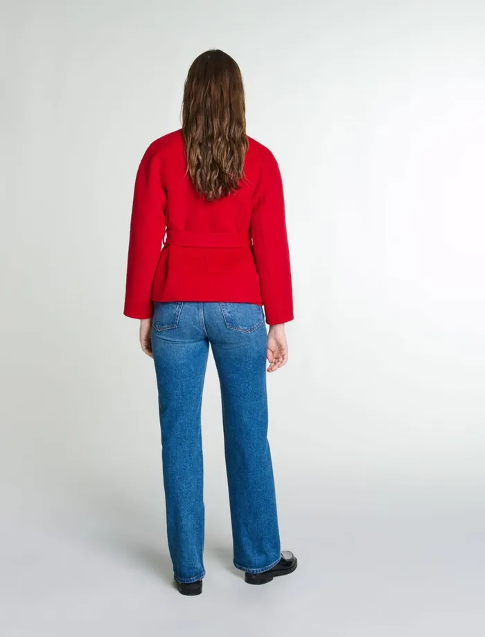 Coats Women Maje Belted DoubleFaced Jacket Red