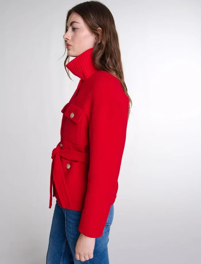 Coats Women Maje Belted DoubleFaced Jacket Red