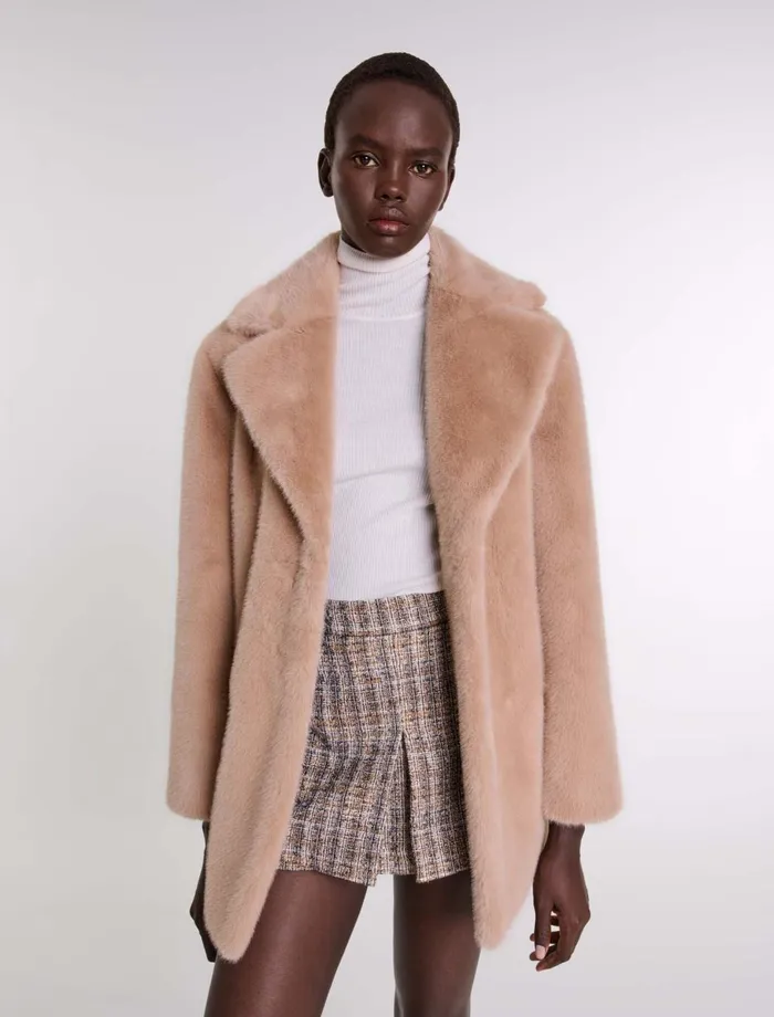 Coats Women Maje Faux Fur Coat Camel