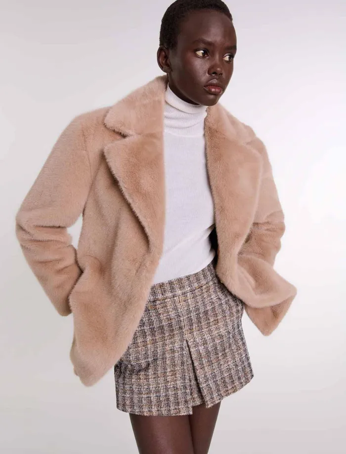 Coats Women Maje Faux Fur Coat Camel