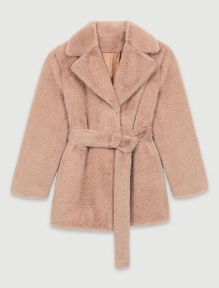 Coats Women Maje Faux Fur Coat Camel