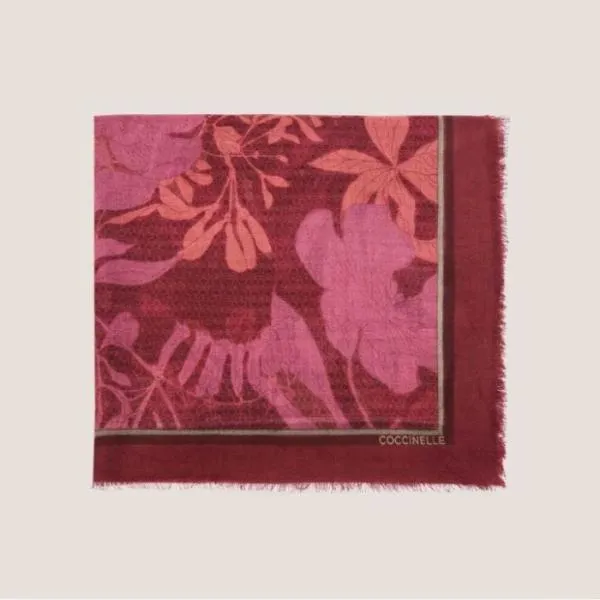 Coccinelle Floral Monogram Multi Brandy Women Coccinelle Scarves And Foulards