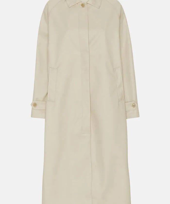 Cotten Rain Coat 8211 Bleached Sand Outerwear Ilse Jacobsen All Jackets And Coats